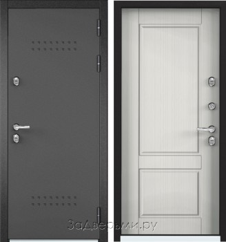 Входная металлическая дверь Бульдорс Termo Standart (Букле графит R-5/Дуб шале белый 10TD-1)