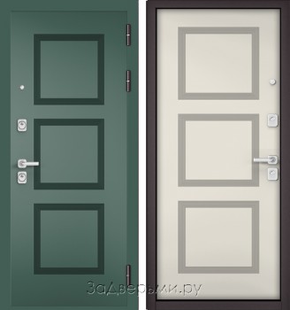 Входная металлическая дверь Бульдорс CITY PRIME (Авокадо Велютто 10В-192/Эмаль молоко Е-192)