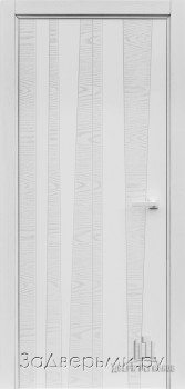 Межкомнатная дверь Ульяновская Trend ДГ (Дуб белый+патина серебро/RAL 9003)