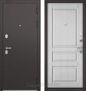 Входная металлическая дверь Бульдорс ECONOM 90 (Ларче Белый ЕD-2 с зеркалом)