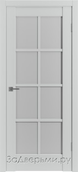 Межкомнатная дверь Владимирская Emalex R1 ДО (Серая/Steel)