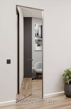 Скрытая дверь Phantom Lux Invisible Revers 2100мм (Кромка AL с зеркалом)