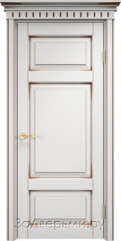 Межкомнатная дверь Белорусская ПМЦ ОЛ55 ДГ (Белый грунт+патина \