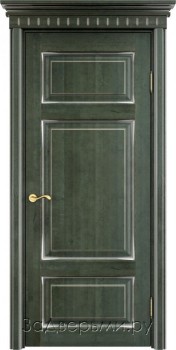 Межкомнатная дверь Белорусская ПМЦ ОЛ55 ДГ (Зеленый+патина \
