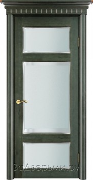 Межкомнатная дверь Белорусская ПМЦ ОЛ55 ДО (Зеленый+патина \