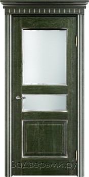 Межкомнатная дверь Белорусская ПМЦ Д5 ДО2 (Дуб зеленый+патина \