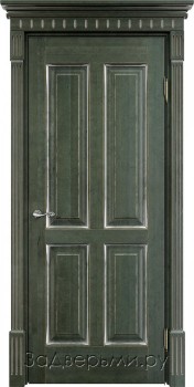 Межкомнатная дверь Белорусская ПМЦ ОЛ15 ДГ (Зеленый+патина \