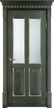 Межкомнатная дверь Белорусская ПМЦ ОЛ15 ДО (Зеленый+патина \