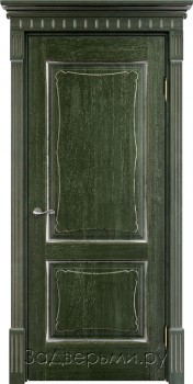 Межкомнатная дверь Белорусская ПМЦ Д6/2 ДГ (Дуб зеленый+патина \