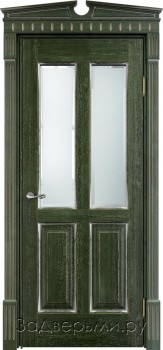 Межкомнатная дверь Белорусская ПМЦ Д15 ДО (Дуб зеленый+патина \
