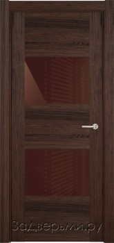 Межкомнатная дверь Status Versia 221 ДО Лакобель коричневое (Орех)