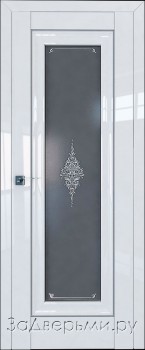 Межкомнатная дверь Profil Doors 24L ДО Кристалл графит (Белый глянец)