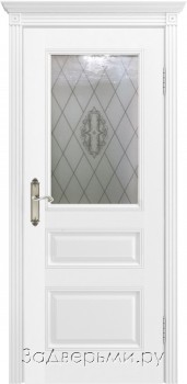 Межкомнатная дверь Шейл Дорс Трио В1 ДО (Эмаль белая)