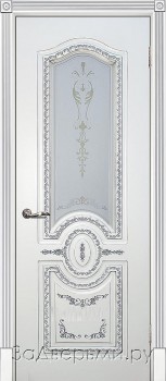 Межкомнатная дверь Текона Смальта 11 ДО (Эмаль белая RAL 9003+патина серебро)