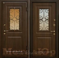 Входная металлическая дверь МеталЮр М32 (Орех темный)