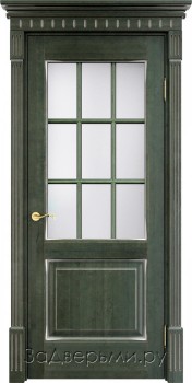 Межкомнатная дверь Белорусская ПМЦ ОЛ13 ДОР (Зеленый+патина \