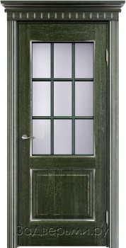 Межкомнатная дверь Белорусская ПМЦ Д13 ДОР (Дуб зеленый+патина \