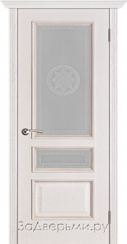 Межкомнатная дверь Porte Vista Вена ДО Версаче (Белая патина/Тон 17)