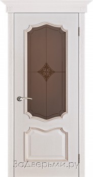 Межкомнатная дверь Porte Vista Премьера ДО Ромб (Белая патина/Тон 17)