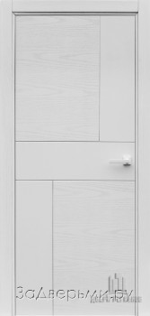 Межкомнатная дверь Ульяновская Fusion ДГ (Дуб белый+патина серебро/RAL 9003)