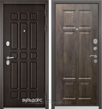 Входная металлическая дверь Бульдорс STANDART-90 (Дуб шоколад 9S-111/панель 16мм)