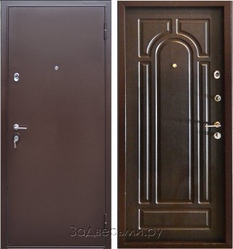 Входная металлическая дверь Бульдорс Termo 100 (Букле шоколад/Ларче темный 10T-102)