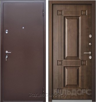 Входная металлическая дверь Бульдорс Termo 100 (Букле шоколад/Орех грецкий 10T-104)