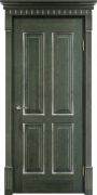 Межкомнатная дверь Белорусская ПМЦ ОЛ15 ДГ (Зеленый+патина "серебро")
