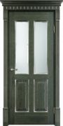 Межкомнатная дверь Белорусская ПМЦ ОЛ15 ДО (Зеленый+патина "серебро")