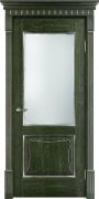 Межкомнатная дверь Белорусская ПМЦ Д6/2 ДО (Дуб зеленый+патина "серебро")