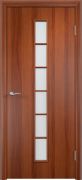 Межкомнатная дверь ламинированная С-12 со стеклом (Итальянский орех)