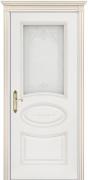 Межкомнатная дверь Шейл Дорс Ария В2 ДО (Эмаль белая+патина бежевая)