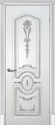Межкомнатная дверь Текона Смальта 11 ДГ (Эмаль белая RAL 9003+патина серебро)