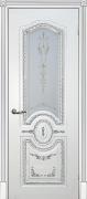 Межкомнатная дверь Текона Смальта 11 ДО (Эмаль белая RAL 9003+патина серебро)