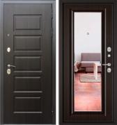 Входная металлическая дверь Бульдорс MASS-90 (Ларче шоколад 9S-108/панель 16мм+зеркало)